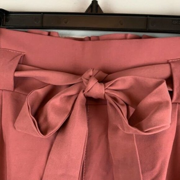 Grace Karin Women's Cropped Paper Bag Pants In Salmon Pink Size Medium - Picture 3 of 6